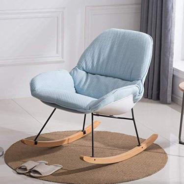 Imagem de Cadeira de balanço com apoios de braços e encosto almofada removível cadeira reclinável relaxante para sala de estar, pátio e terraço