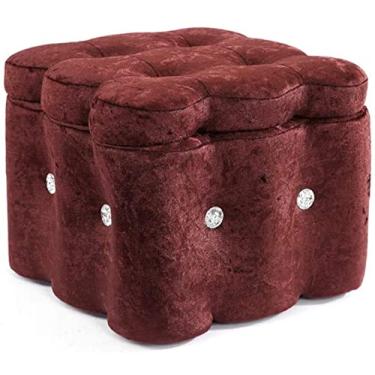 Imagem de SENNIAN Banqueta para pés caixas de armazenamento para pés otomano adultos banquinho moderno banquinho baixo pufes multifunções cadeira para sala de estar, quarto, decoração de casa, cadeira