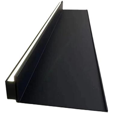 Imagem de Prateleiras flutuantes montadas na parede, prateleira de parede iluminada embutida luz LED prateleiras de exibição de metal criativas para prateleira de plantas ou estante de livros, prateleira de