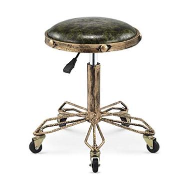 Imagem de BSNANCA Banqueta redonda com rodinhas para cadeira redonda alta giratória 360 graus para casamento