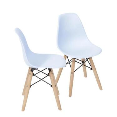 Imagem de Kit 2 Cadeiras Boxbit Dkr Eames Base Em Madeira Azul