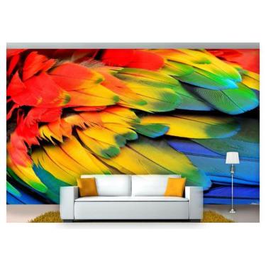 Imagem de Papel De Parede Animais Penas Coloridas 3D Anm222 - Você Decora