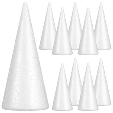 Imagem de Homoyoyo 12 peças 10 cm cone de papel DIY divertido branco festa cone para artesanato doméstico natal crianças adultos arte artesanato festa de aniversário