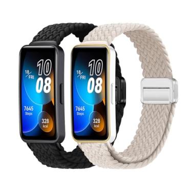 Imagem de Harikiri 2 peças pulseira magnética tecida compatível com Huawei Band 8/9/10 para homens e mulheres, respirável, ajustável, (multicores), 140 mm - 220 mm