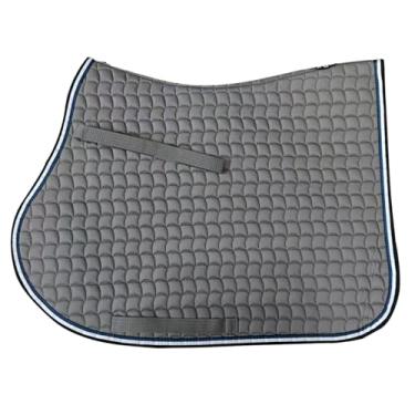 Imagem de TGW RIDING Almofada de sela de cavalo inglês premium, design quadrado acolchoado, disponível em rosa, verde menta e vermelho, etc., multiuso com alças de circunferência (cinza)