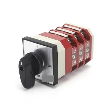 Imagem de LW12-16/YH3.3 16A 4 posições 3 polos 12 parafusos interruptor rotativo de conversão de voltímetro trifásico