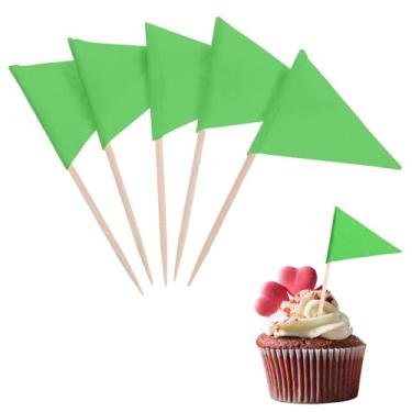 Imagem de Ymapinc 100 Pcs Green Golf Flag Toothpicks, Cupcake Topper Sticks Mini Flag Toothpicks for Masters Party Decorations, Blank Cupcake Toppers for Appetizers