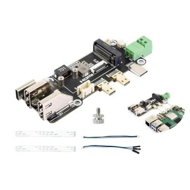 Imagem de UeeKKoo Adaptador Micro HDMI para HDMI com PCIe para M.2 NVMe 2230/2242, compatível com Raspberry Pi 5, dois métodos de fonte de alimentação, duas saídas 4K, telas HDMI fáceis de conectar, leitura