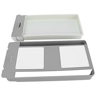 Imagem de Sob a mesa gaveta caixa de armazenamento grande capacidade abs organizador para escritório escola cozinha acessórios desktop canetas chaves maquiagem diversos (Branco Cinza)