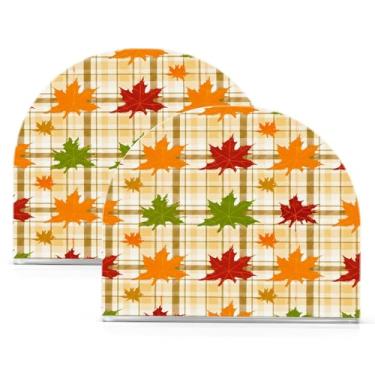 Imagem de Wassud Suporte de guardanapo acrílico de folhas de mármore de outono, dispensador de guardanapo de papel moderno em forma de U para mesa, cozinha, sala de jantar, bancada 2 peças (comporta 50-60