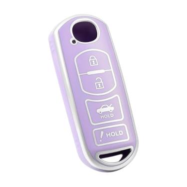 Imagem de Capa inteligente de TPU macio com 4 botões serve para Mazda 3/6/Hatchback 2019-2023 e acessórios de chave automotiva CX-5/CX-9/CX-30 2020-2023