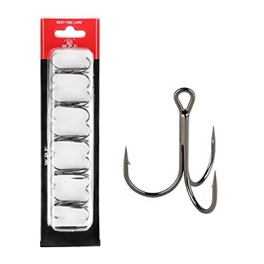 Imagem de Kit de 10 anzol pesca Treble Aço Alto Carbono com Barba Anzóis Imprescindíveis para Pesqueiros