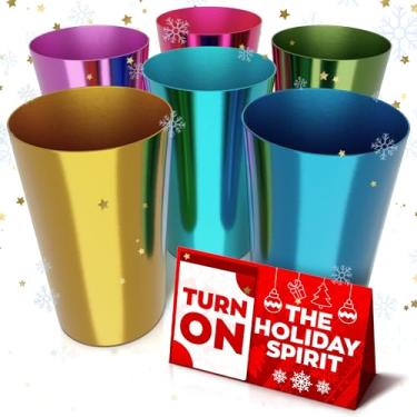 Imagem de 6 peças de copos de alumínio copos de metal - copos de alumínio bola 473 ml conjunto de copos de metal copo de vinho copos de metal para beber - copos de alumínio para bebidas copos coloridos conjunto