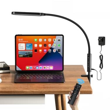 Imagem de Luminária de mesa LED LUJOLUMIN, 18W, 3000 LMS, 3 modos de cor, 16 níveis de brilho, CRI> 95, luz de leitura, lâmpada de tarefa de cuidado visual com controle remoto para leitura, escritório, casa