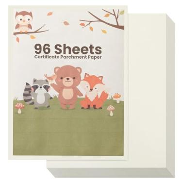 Imagem de Papel pergaminho certificado 21 x 28 cm – 96 folhas de papel branco texturizado para impressão, certificados, diplomas, prêmios, convites, currículos e menus – Papelaria premium 90 GSM tamanho carta