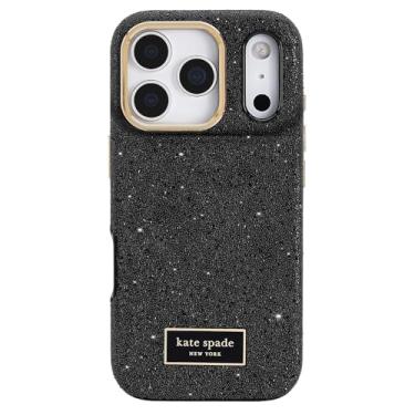 Imagem de Kate Spade New York Capa para iPhone 17 Pro - Compatível com MagSafe - Capa de telefone de designer - Crystal Pave Nightfall
