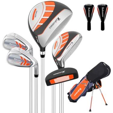 Imagem de Conjunto de 6 peças de taco de golfe infantil, conjunto de tacos de golfe júnior para idades de 4 a 12 anos inclui bolsa de suporte, 1# Drive, 5# híbrido, 6/7#, 9/P# ferros e Putter mão direita para