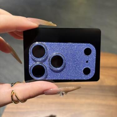 Imagem de Capa protetora para câmera de cobertura completa com pérola brilhante, para iPhone 17 Pro/17 Pro Max, para 17 lentes de vidro temperado capa traseira (azul, para 17)