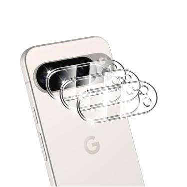 Imagem de Pacote com 3 protetores de tela de lente de câmera de vidro temperado para Google Pixel 10 Pro XL (não para o modelo Pro), capa protetora brilhante HD Ultra Slim Fit - Transparente