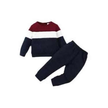 Imagem de Conjunto De Moletom Com Capuz E Calças Em Cores Contrastantes Para Men