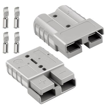 Imagem de MOOKEERF Kit de conexão rápida/desconexão de bateria 50A 2 peças 10-12 AWG, 50 Amp 600V kit de conector para guincho de recuperação, empilhadeira, sistemas de reboque e aplicações solares