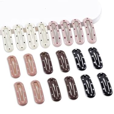 Imagem de Cptots 20 peças de presilhas de cabelo retangulares pequenas para mulheres, clipes antiderrapantes para cabelos finos finos, amarelo claro brilhante, preto, marrom múltiplo, 4 x 0,55 cm
