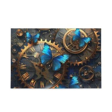 Imagem de Quebra-cabeça de 1000 peças de borboletas azuis, material de madeira e papel, quebra-cabeça masculino