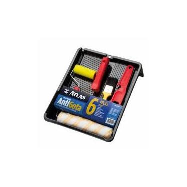 Imagem de Kit de Pintura Atlas 3 a 7 Peças, Profissional Completo com Rolo, Trincha e Bandeja, Parede, Muros (AntiGota Completo (AT1017))