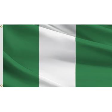 Imagem de Bandeira grande da Nigéria, 1,8 x 25,5 m, bandeiras nacionais nigerianas, bandeiras de poliéster 100D grossas, faixa decorativa externa resistente a UV, cor viva, para todos os climas, costura dupla