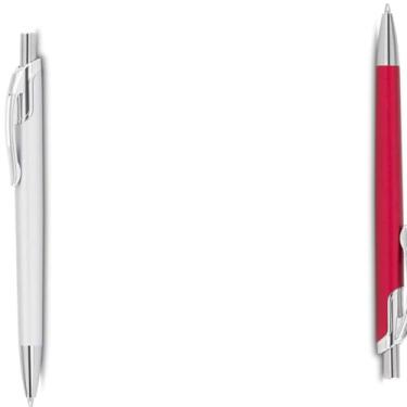 Imagem de Caneta Esferográfica Executiva em Alumínio Reciclado, Corpo Preto Fosco, Clipe Cromado, Escrita Azul, Design Cilíndrico, para Escrita Geral, 14 cm (Azul e Verde)