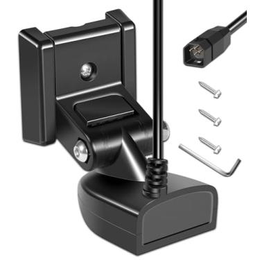 Imagem de Transdutor de montagem de popa 710274-1 XNT 9 HW T com sensor de temperatura serve para Humminbird Helix com sonar 2D de chilrear de espectro duplo, comprimento de cabo de 20 pés