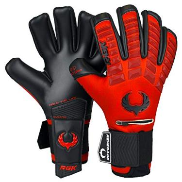 Imagem de Renegade GK Luvas de goleiro profissional Eclipse Diablo com defesa de dedos profissionais | Punho de contato EXT de 4 mm | Luvas de goleiro de futebol vermelhas e pretas (tamanho 11, masculino,