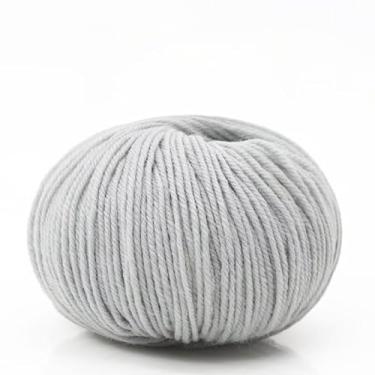 Imagem de Bolas de fio de lã premium para tricô e crochê à mão - fio de artesanato macio para suéteres, chinelos, chapéus e projetos (cinza)