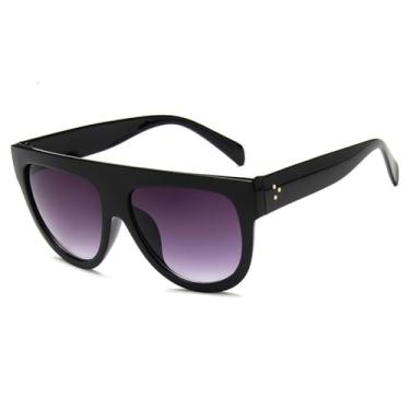 Imagem de Óculos de Sol Oversized com Lentes Degradê, Proteção UV400, para Esportes ao Ar Livre, Corrida e Ciclismo, nas Cores Preto e Cinza.