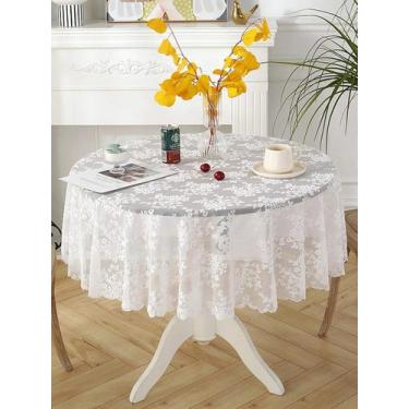 Imagem de Toalha de Mesa 1,40m - Redonda de Renda - 140 cm - PANAMI - Jolu-lar