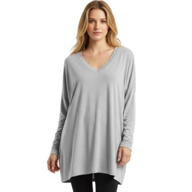Imagem de Pulôver túnica grande com decote em V para um estilo moderno