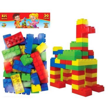 Imagem de Blocos de Montar Brinquedo Infantil Educativo 36 Unidades - GGB Brinqu