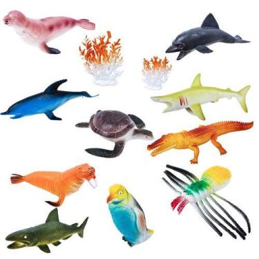 Imagem de Borracha Oceano Mar Tubarao Baleia Peixe Grande Anima 10 Top - Str Sto