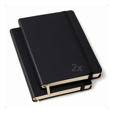 Imagem de Kit 2 Caderneta Moleskine 14x21 Sem Pauta Anotações Tipo Moleskine 80 Folhas Preto