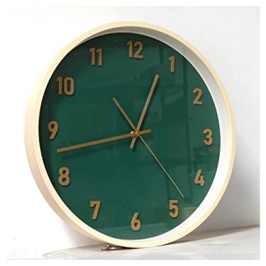 Imagem de AkosOL Relógio de parede silencioso sem tique-taque relógio de parede casa sala de estar relógio criativo mudo personalidade relógio de parede quarto relógio de parede relógios de parede fácil de ler