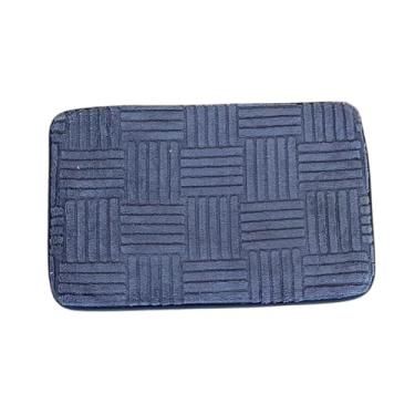 Imagem de Tapete Retangular Relevo Geométrico, 100% Poliéster, 40x60cm, Design Moderno, Cores Sortidas (Cinza, Rosa, Azul, Bege, Preto)