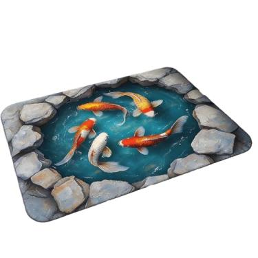 Imagem de O tapete com ilusão de ótica 3D com tapete de porta em forma de furo, versão antiderrapante, é adequado para entradas internas e externas, salas de estar, escritórios, quartos, salas de estudo