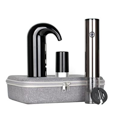 Imagem de Conjunto de Presente Vinho com Abre-garrafas Elétrico Aerador Decantador e Dispenser Parafuso Cortador Lâmina Caixa Armazenamento Zíper