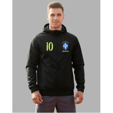 Imagem de Jaqueta Corta Vento Brasil Unissex Esportivo Impermeável - Genérica, P