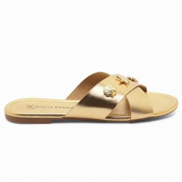 Imagem de Chinelo Feminino Giulia Domna X Fundo do Mar, Ouro light, 36