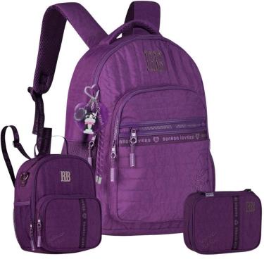Imagem de Kit Mochila Costas Rebecca Bonbon Teen Lancheira Estojo Box