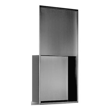 Imagem de Nicho de banheiro de aço inoxidável, aço inoxidável escovado, prateleira quadrada de banheiro de nicho de chuveiro, inserção de nicho de parede de xampu para armazenamento organizador de produtos (cor