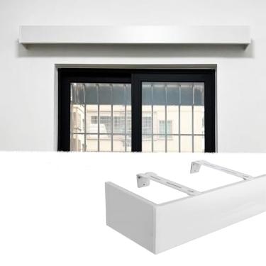 Imagem de Caixa longa de liga de alumínio para cobertura de janela, placa de sanefa de montagem na parede com parafusos, corretivo de trilho de cortina de 4,8 m, decoração de casa elegante