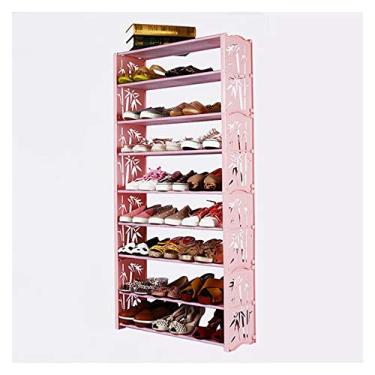 Imagem de Banco de sapatos de 9 níveis organizador de torre de armazenamento de sapateira com tecido não tecido comporta até 24 pares de sapateiras (tamanho: latão) ()