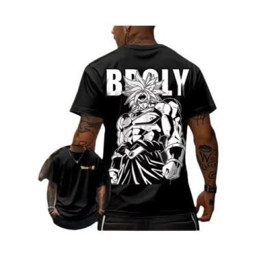 Imagem de Camiseta Red Goku Super Saiyan 4 Masculina Em Algodão, Corte Solto, Es